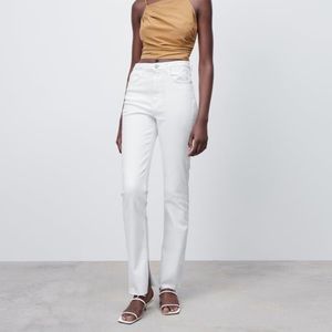 Zara Jeans - Slim Flare Slitted High Rise Jeans